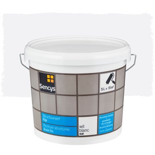 Sencys Structuurverf Fijn Mat Wit 5l