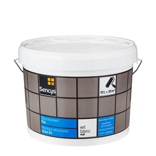 Sencys Structuurverf Fijn Mat Wit 10l