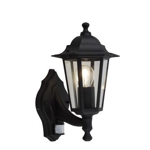 Sencys Wandlamp Madrid Zwart E27 Met Sensor