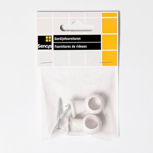 Sencys - Gordijnsteun - Wit - Diam. 13 Mm - 2 Stuks
