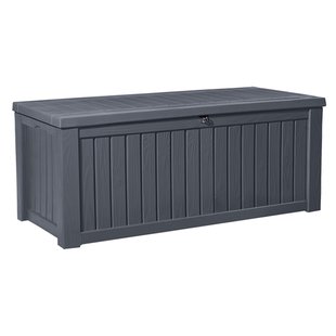 Keter Kussenbox Rockwood - Houtlook - Grijs - 570l - 155x72,4x64,4cm
