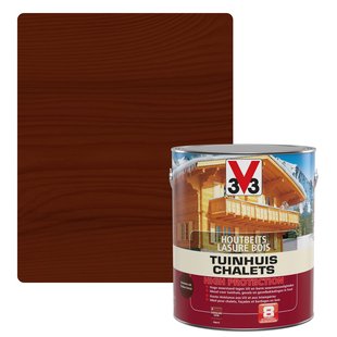 V33 Houtbeits Tuinhuis High Protection Donkere Eik Zijdeglans 2,5l
