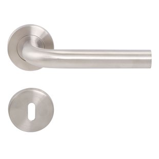 Baseline Deurkruk Op Rozet Baseline - Roestvrij Staal - Metaal Geborsteld - 145 Mm