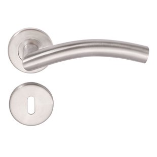 Sencys Deurkruk Op Rozet Plaza - Roestvrij Staal - Metaal Geborsteld - Sleutelgat - 145 Mm