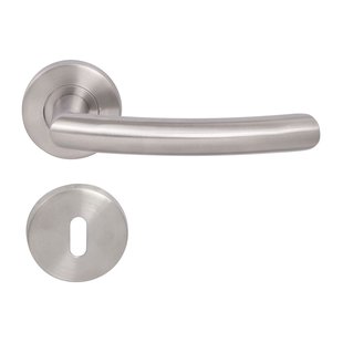 Sencys Deurkruk Op Rozet Radio City - Roestvrij Staal - Metaal Geborsteld - Sleutelgat - 148 Mm