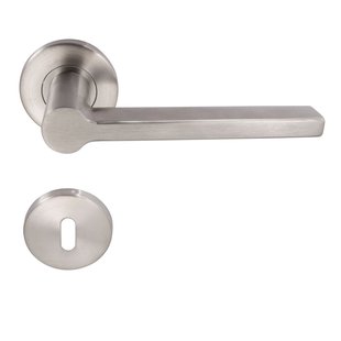 Sencys Deurkruk Op Rozet Times Square - Roestvrij Staal - Metaal Geborsteld - Sleutelgat - 120 Mm