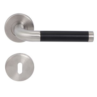 Sencys Deurkruk Op Rozet Broadway - Roestvrij Staal - Zwart Geborsteld - Sleutelgat - 145 Mm