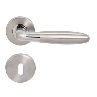 Sencys Deurkruk Op Rozet Queens - Roestvrij Staal - Metaal Geborsteld - Sleutelgat - 140 Mm