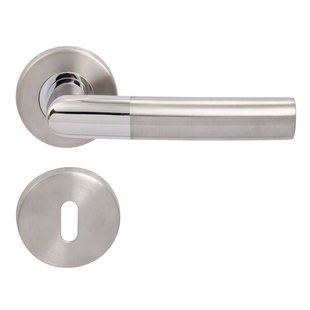 Sencys Deurkruk Op Rozet New Jersey - Rvs - Metaal Geborsteld - Sleutelgat - 140 Mm