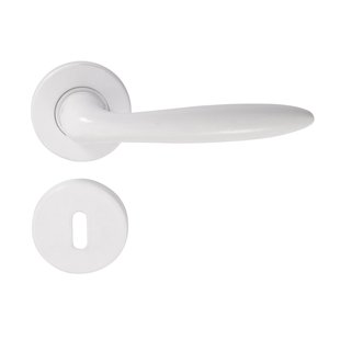 Sencys Deurkruk Op Rozet Manhattan - Aluminium - Wit Gelakt - Sleutelgat - 125 Mm