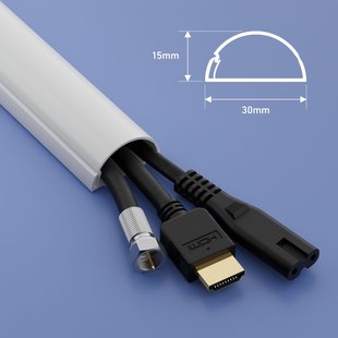 D-line Kabelgoot Halfrond 30x15mmx2m Wit