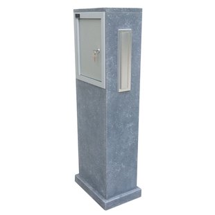 Vasp Staande Brievenbus Oviedo Links - Natuursteen - Belgische Blauwe Hardsteen - 35x100x21cm