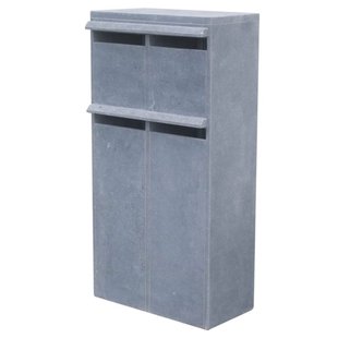 Brievenbusunit Valencia 4box - Natuursteen - Blauwe Hardsteen - 4 Stuks - 62x125x32cm