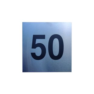 Vasp Huisnummer Inox Maatwerk Zwarte Gravering 18x18cm