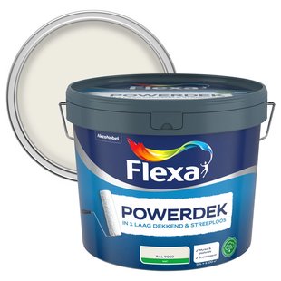 Flexa Powerdek Muurverf - Mat - Gebroken Wit / Ral 9010 - 10l