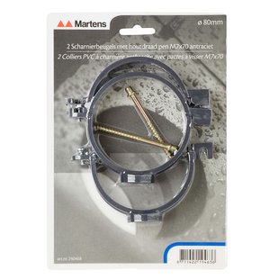 Martens Regenpijpbeugel Schroefankers - 80mm - Antraciet - 2 Stuks