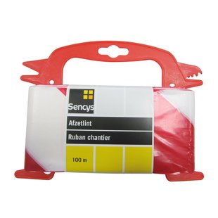 Sencys Signalisatielint - Rood/wit - 100mx8cm