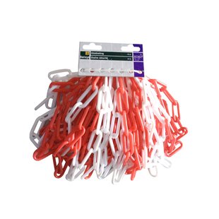 Sencys Signalisatieketting - Kunststof - Rood/wit - 10m - Diam. 6mm