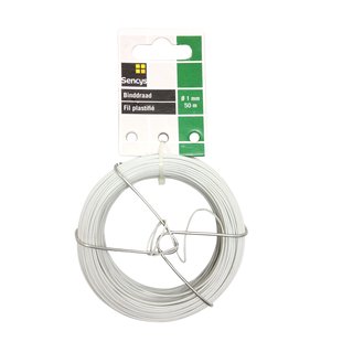 Sencys Binddraad Geplastificeerd Staal Wit Ø1mmx50m