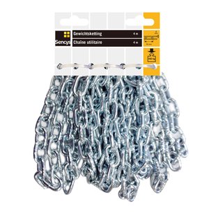 Sencys Gewichtsketting Verzinkt Staal Zilver 6x24mmx4m