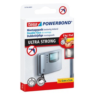 Tesa Powerbond Ultra Strong Dubbelzijdige Kleefstrip 6kg 9 Stuks