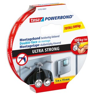 Tesa Montageband Powerbond Ultra Strong - Wit - 5m X 19mm