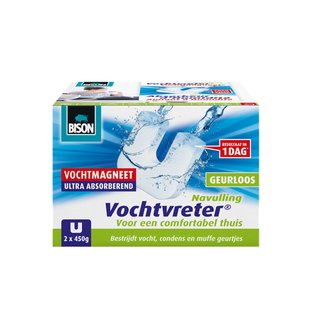 Bison Vochtvreter Magneet Geurloos Navulling 2x450g