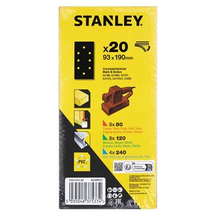 Stanley Schuurstroken Vlakschuurmachine Sta31552-qz 93x190mm Assorti 20 Stuks