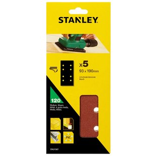 Stanley Schuurstroken Vlakschuurmachine Sta31587-xj 93x190mm K120 5 Stuks