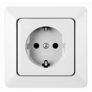 Sencys Stopcontact Ottawa Geaard 1-voudig Met Afdekraam Arctic Wit