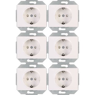 Sencys Inbouwstopcontact Yukon Met Aarde (randaarde) 1-polig Wit Ip20 6 Stuks