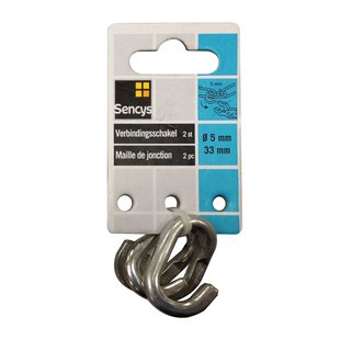 Sencys Verbindingsschakel - Verzinkt - Diam. 5x33mm - 2 Stuks