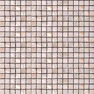 Mozaïektegels Picante Snow - Wit/roze - Glas - 0,09 M²