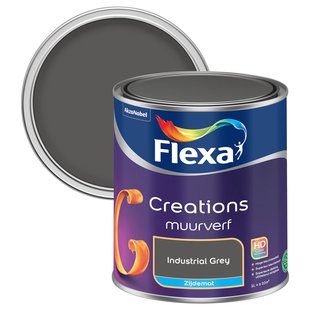 Flexa Creations Muurverf - Zijdeglans - Industrial Grey - 1l