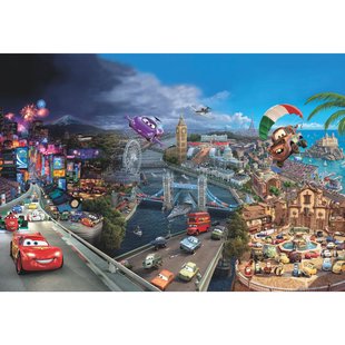 Fotobehang Cars World - Meerkleurig - 2,54m X 368cm