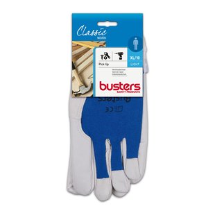 Busters Handschoenen Pick-up Leder Wit/blauw M10