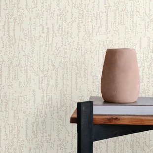 Papierbehang Grove Stuc Uni 7003-3 - Ecru Met Rozige Ondertoon - 10,05m X 53cm