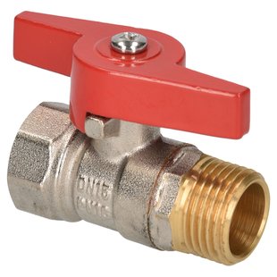 Sanivesk Kogelkraan Met Vlinder Greep Messing Vernikkeld 1/2 Buitendraad X 1/2 Binnendraad