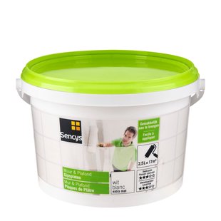 Sencys Muur & Plafond Muurverf - Extra Mat - Wit - 2,5l