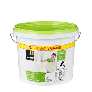 Sencys Muur & Plafond Muurverf - Extra Mat - Wit - 6l
