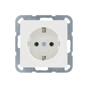 Gira Inbouwstopcontact St55 Met Aarde (randaarde) 1-polig Wit Ip20