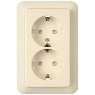 Kopp Inbouwstopcontact Rivo Met Aarde (randaarde) 2-polig Crème Ip20