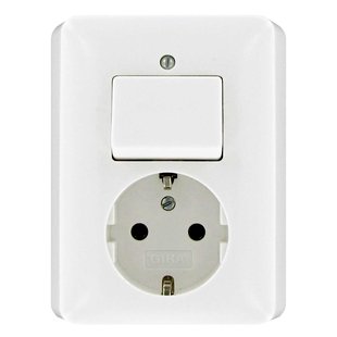 Gira Inbouwstopcontact St55 Met Aarde (randaarde) 1-polig Wit Ip20