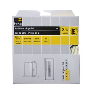 Sencys Tochtband E-profiel Wit 6m