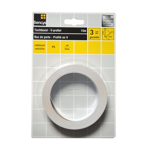 Sencys Tochtband - Polystyreen - V-profiel - Wit - 10m