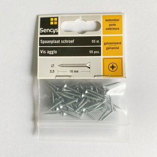Sencys Universeelschroef 16x2,5mm 55 Stuks