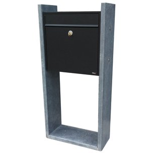 Staande Brievenbus Annapurna - Blauwe Hardsteen En Staal - Zwart - 47x105x21cm