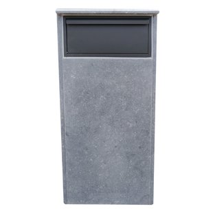 Pakketbrievenbus Bologna Parcel - Natuursteen En Staal - Blauwe Hardsteen - 43x97x30cm