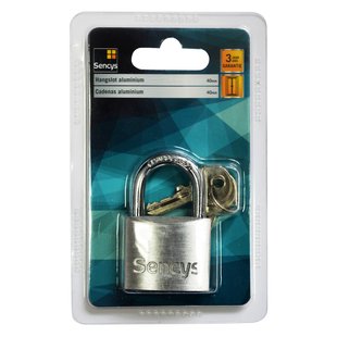 Sencys Hangslot Met Sleutel - Aluminium Voor Kluisje En Poort - Behuizing 40mm