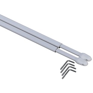 Sencys - Gordijnroede - Ovaal - Wit - 40-60cm - 2 Stuks